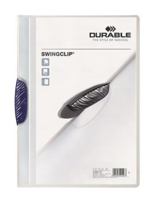 Gyorsfűző, klipes, A4, DURABLE "Swingclip® 30", sötétkék