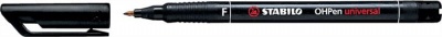 Alkoholos marker, 0,7 mm, STABILO "OHPen F", fekete